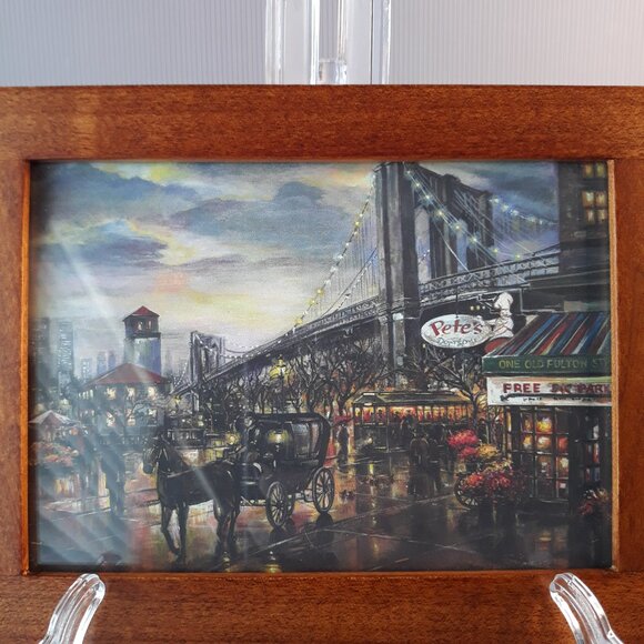 Aaron Brothers Walnut Thick & Thin Wood Photo Frame 5x7 Minimalist Contemporary - Picture 5 of 5